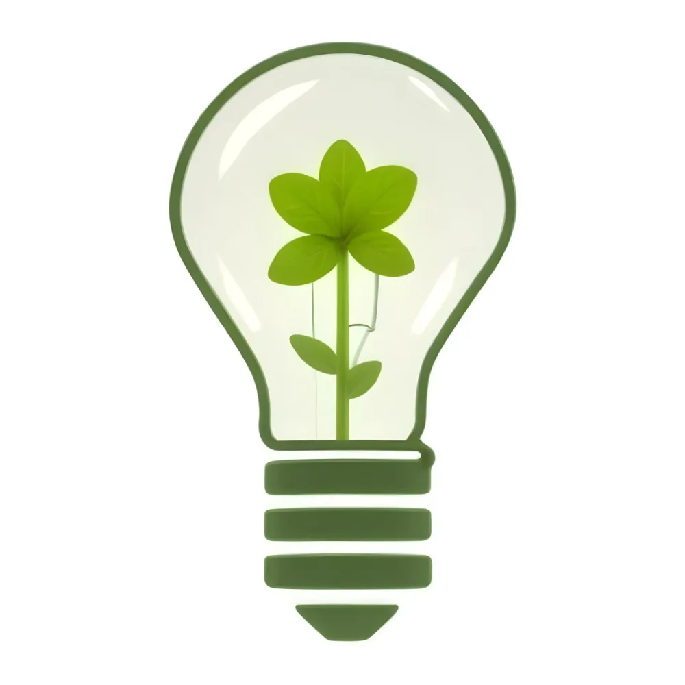 3d Model A Light Bulb With A Green Plant Inside The Bulb Is White And The Plant Is Green The Background Is White Figure Octane Render Volumetric Highly Detailed Videogame Aesthetic 39 90a6