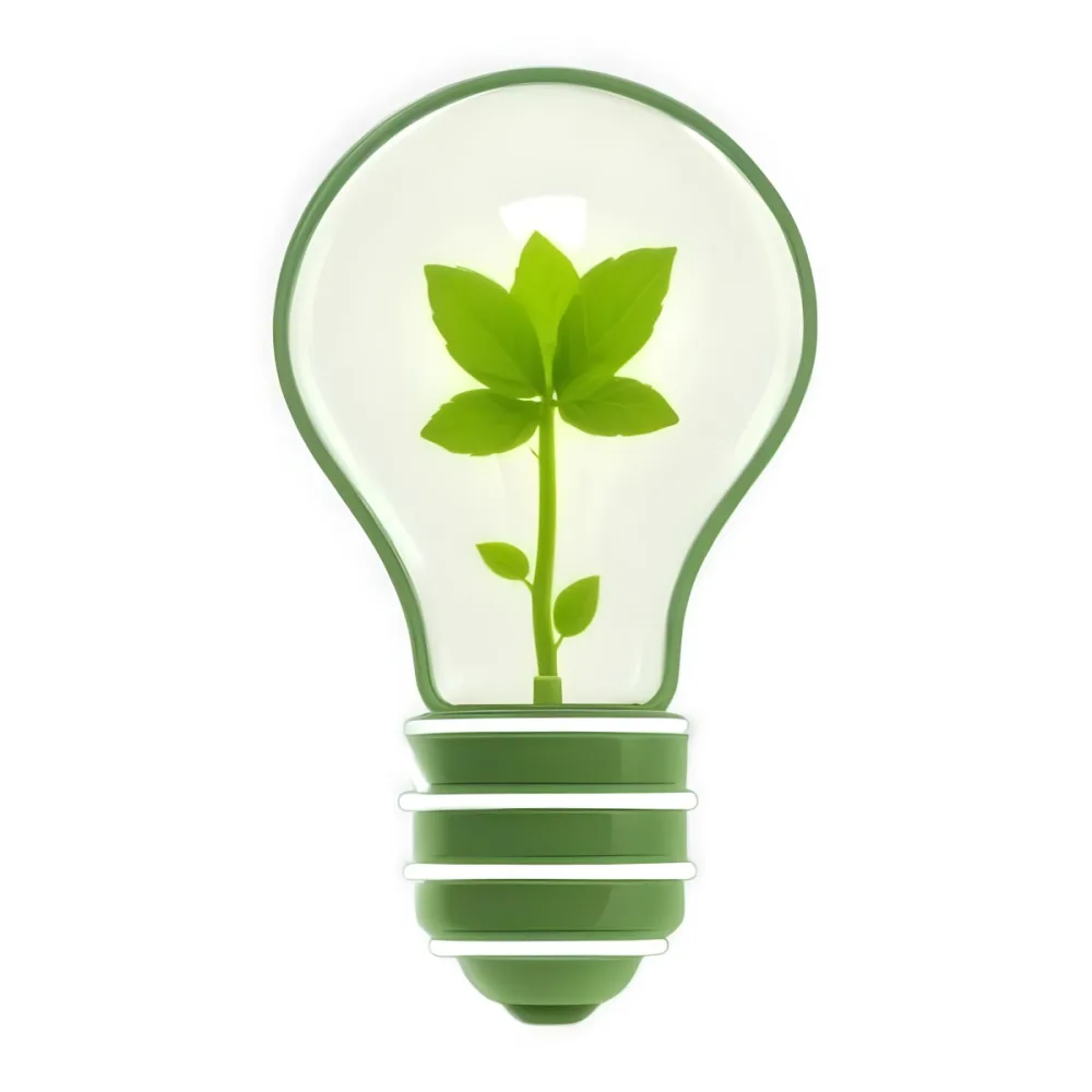 3d Model A Light Bulb With A Green Plant Inside The Bulb Is White And The Plant Is Green The Background Is White Figure Octane Render Volumetric Highly Detailed Videogame Aesthetic 41 F477