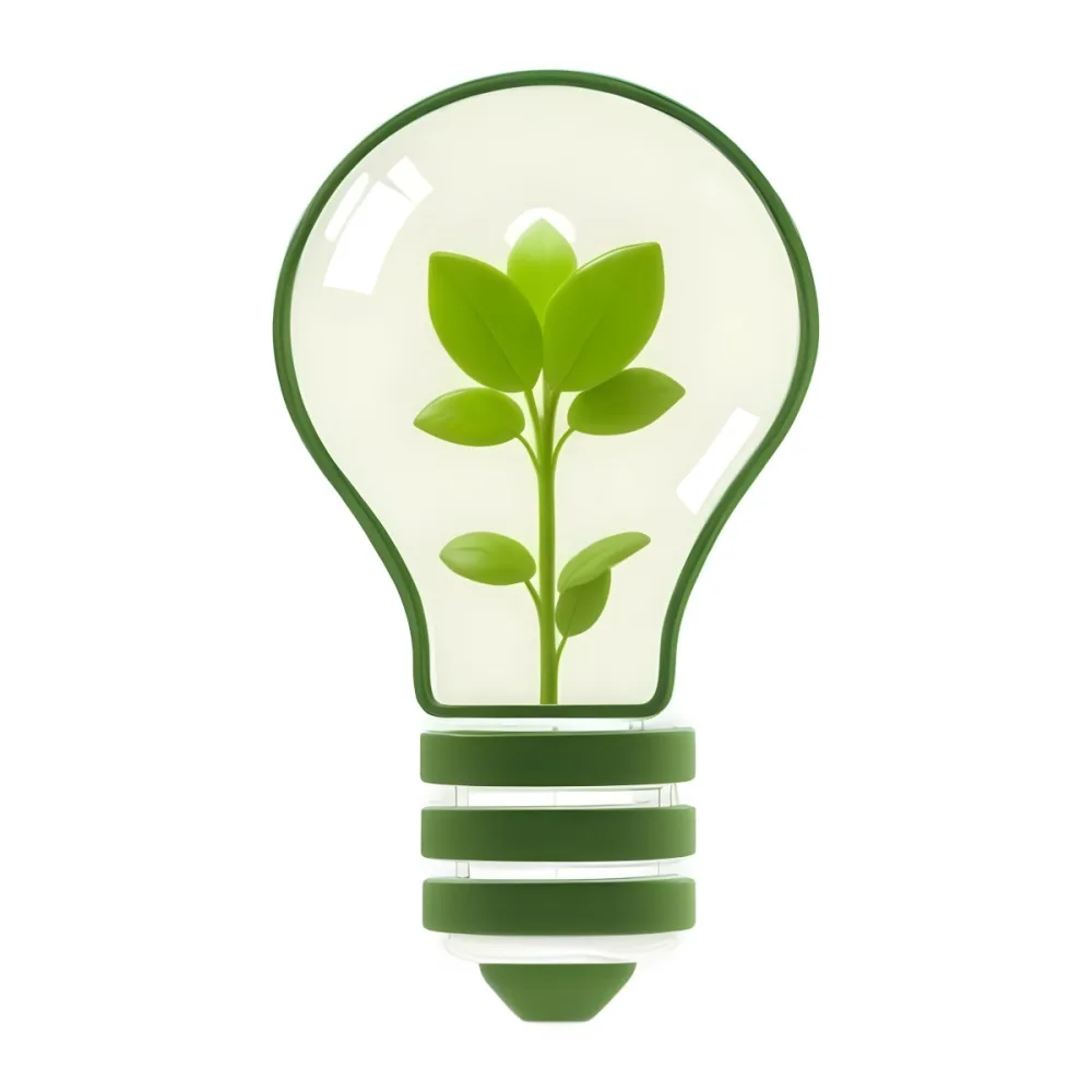 3d Model A Light Bulb With A Green Plant Inside The Bulb Is White And The Plant Is Green The Background Is White Figure Octane Render Volumetric Highly Detailed Videogame Aesthetic 43 F059