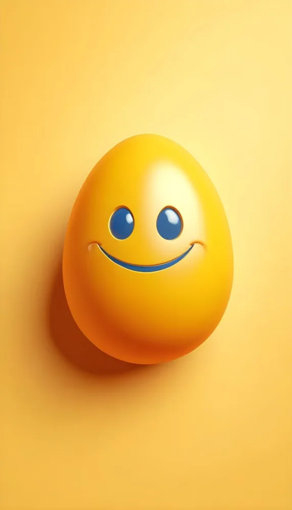 3d Model A Yellow Egg With A Smiling Face And Yellow Eyes On A Blue Background Figure Octane Render Volumetric Highly Detailed Videogame Aesthetic 10 9109