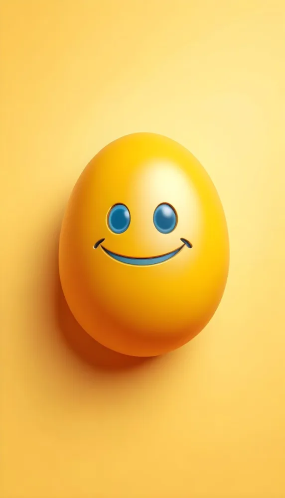 3d Model A Yellow Egg With A Smiling Face And Yellow Eyes On A Blue Background Figure Octane Render Volumetric Highly Detailed Videogame Aesthetic 6 394c
