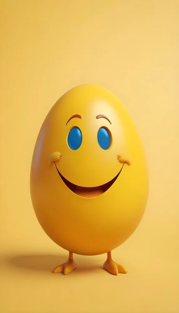 3d Model A Yellow Egg With A Smiling Face And Yellow Eyes On A Blue Background Figure Octane Render Volumetric Highly Detailed Videogame Aesthetic 7 8ec0
