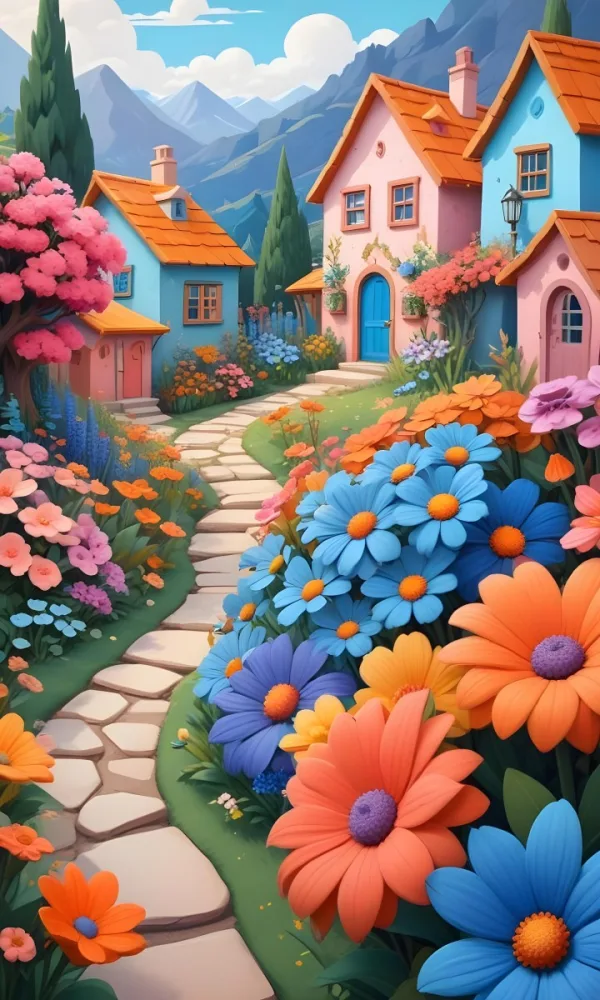 A Colorful And Whimsical Landscape