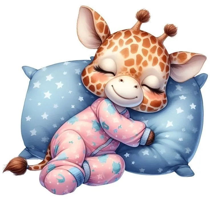 A Cute Baby Giraffe Wearing A Pink Onesie