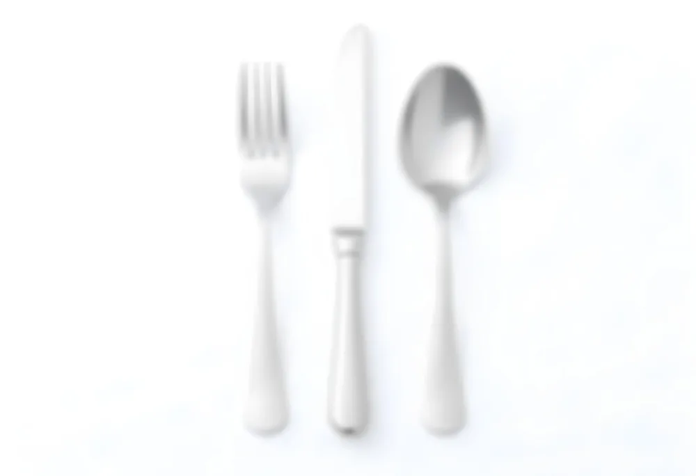 A Fork A Knife And A Spoon Made Of Stainless Steel On A White Background 7 38c9