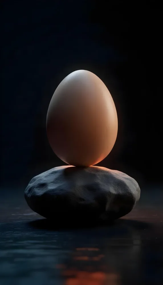 An Egg On Top Of A Rock With Light Coming From Underneath Dark Background Zen Concept Balance Harmony Peace Tranquility 12 77d6