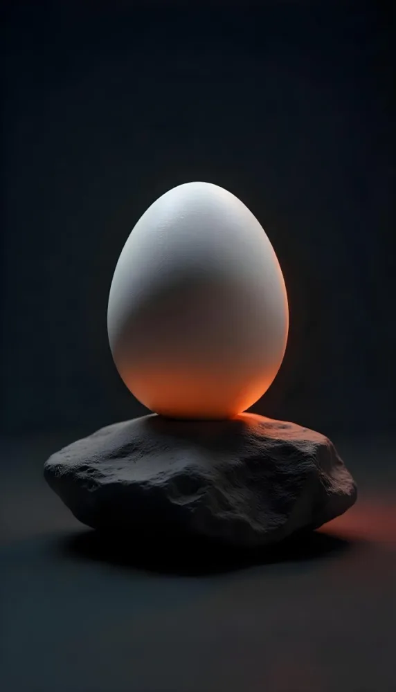 An Egg On Top Of A Rock With Light Coming From Underneath Dark Background Zen Concept Balance Harmony Peace Tranquility 14 Daa2