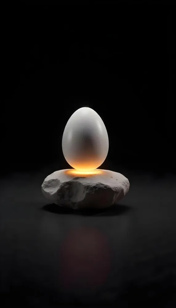 An Egg On Top Of A Rock With Light Coming From Underneath Dark Background Zen Concept Balance Harmony Peace Tranquility 17 D7a4