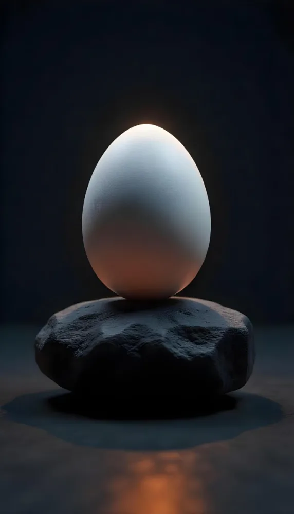 An Egg On Top Of A Rock With Light Coming From Underneath Dark Background Zen Concept Balance Harmony Peace Tranquility 22 F4f6