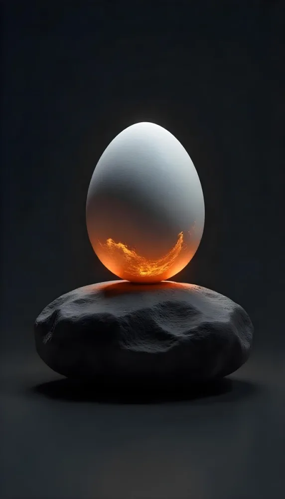 An Egg On Top Of A Rock With Light Coming From Underneath Dark Background Zen Concept Balance Harmony Peace Tranquility 23 0d4c