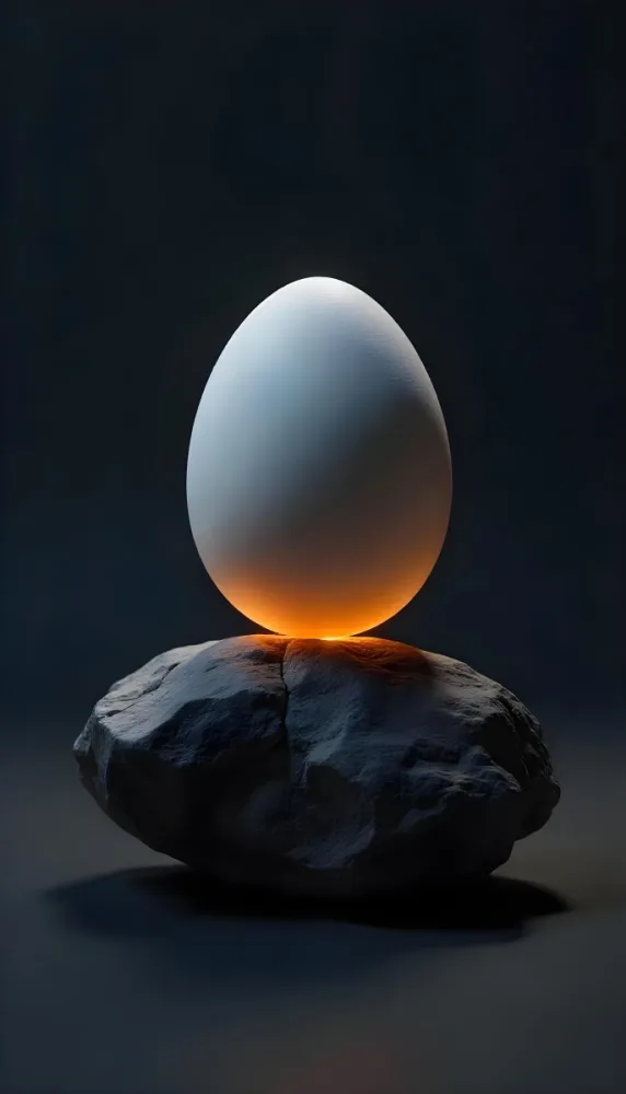 An Egg On Top Of A Rock With Light Coming From Underneath Dark Background Zen Concept Balance Harmony Peace Tranquility 24 Ac88