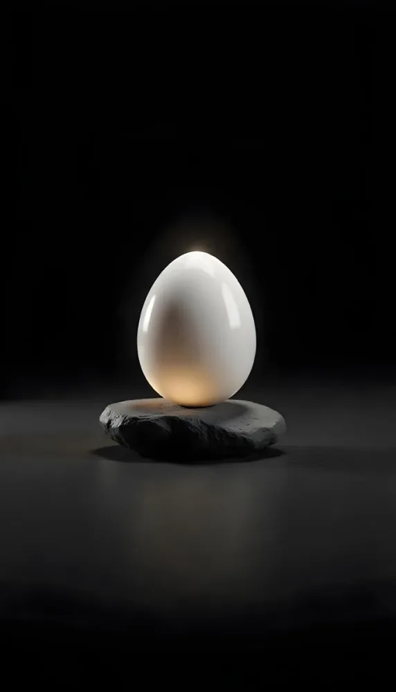 An Egg On Top Of A Rock With Light Coming From Underneath Dark Background Zen Concept Balance Harmony Peace Tranquility 6 4749