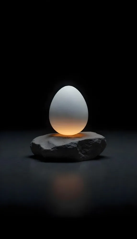 An Egg On Top Of A Rock With Light Coming From Underneath Dark Background Zen Concept Balance Harmony Peace Tranquility 8 15a1