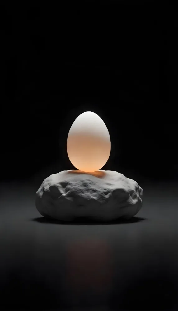 An Egg On Top Of A Rock With Light Coming From Underneath Dark Background Zen Concept Balance Harmony Peace Tranquility 9 88f8