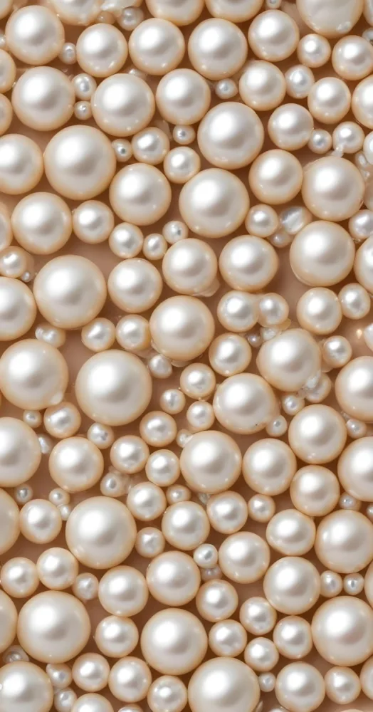 Assorted White And Cream Colored Pearls Of Various Sizes Arranged In A Scattered Pattern 2 9577