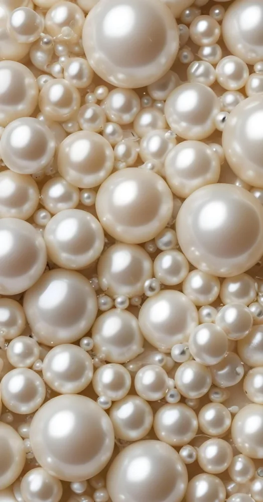 Assorted White And Cream Colored Pearls Of Various Sizes Arranged In A Scattered Pattern 7 11c7