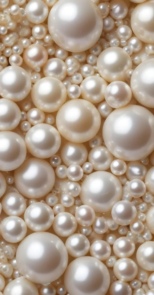 Assorted White And Cream Colored Pearls Of Various Sizes Arranged In A Scattered Pattern 8 0589