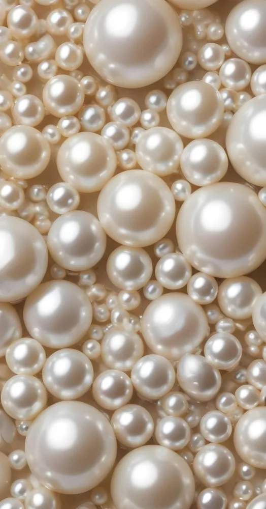 Assorted White And Cream Colored Pearls Of Various Sizes Arranged In A Scattered Pattern 9 2726
