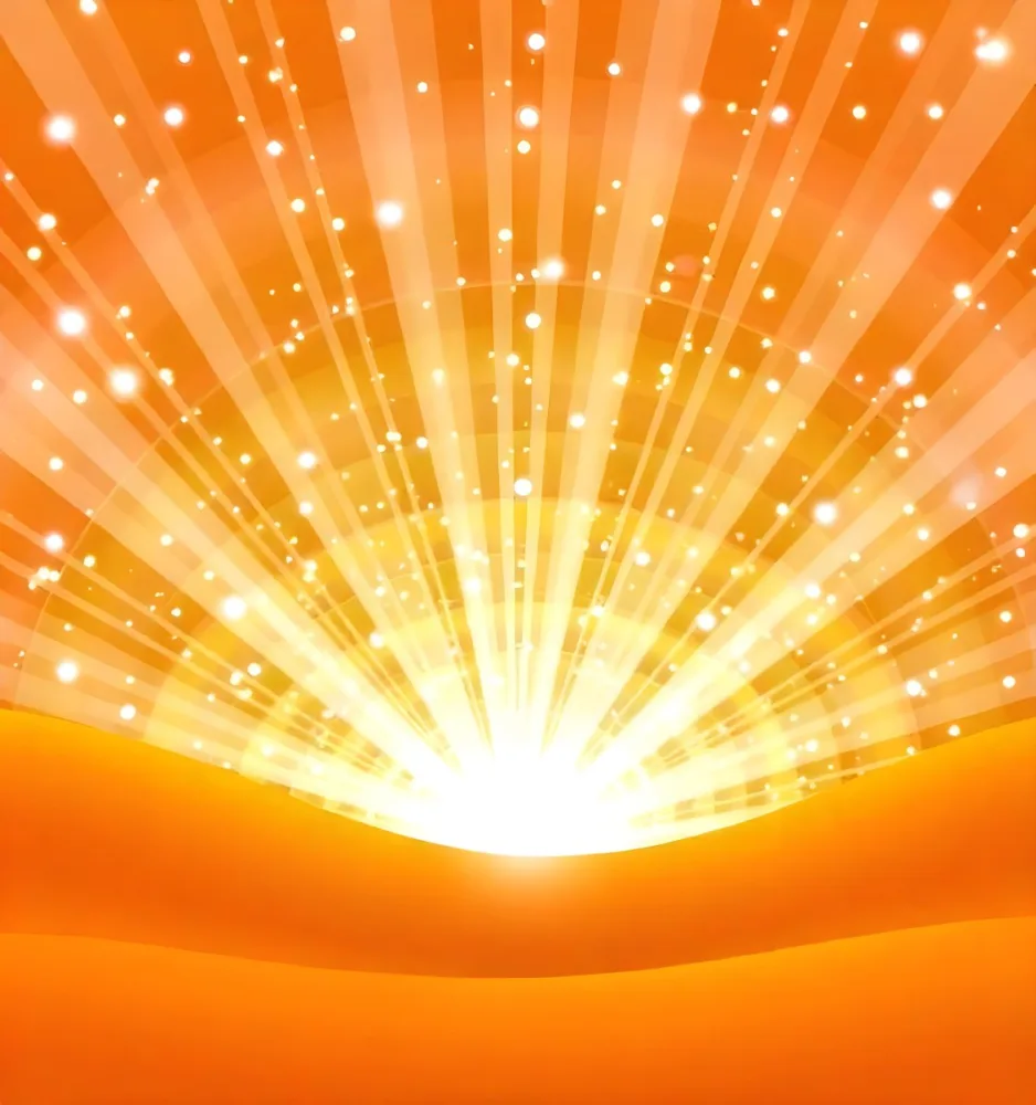 Bright Orange And Yellow Sunburst With Glowing Rays And Sparkling Stars Against A Warm Vibrant Background 1 822e