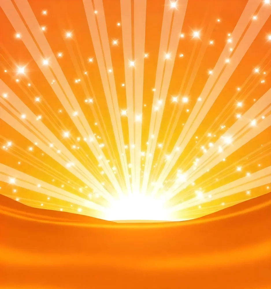 Bright Orange And Yellow Sunburst With Glowing Rays And Sparkling Stars Against A Warm Vibrant Background 10 6c85