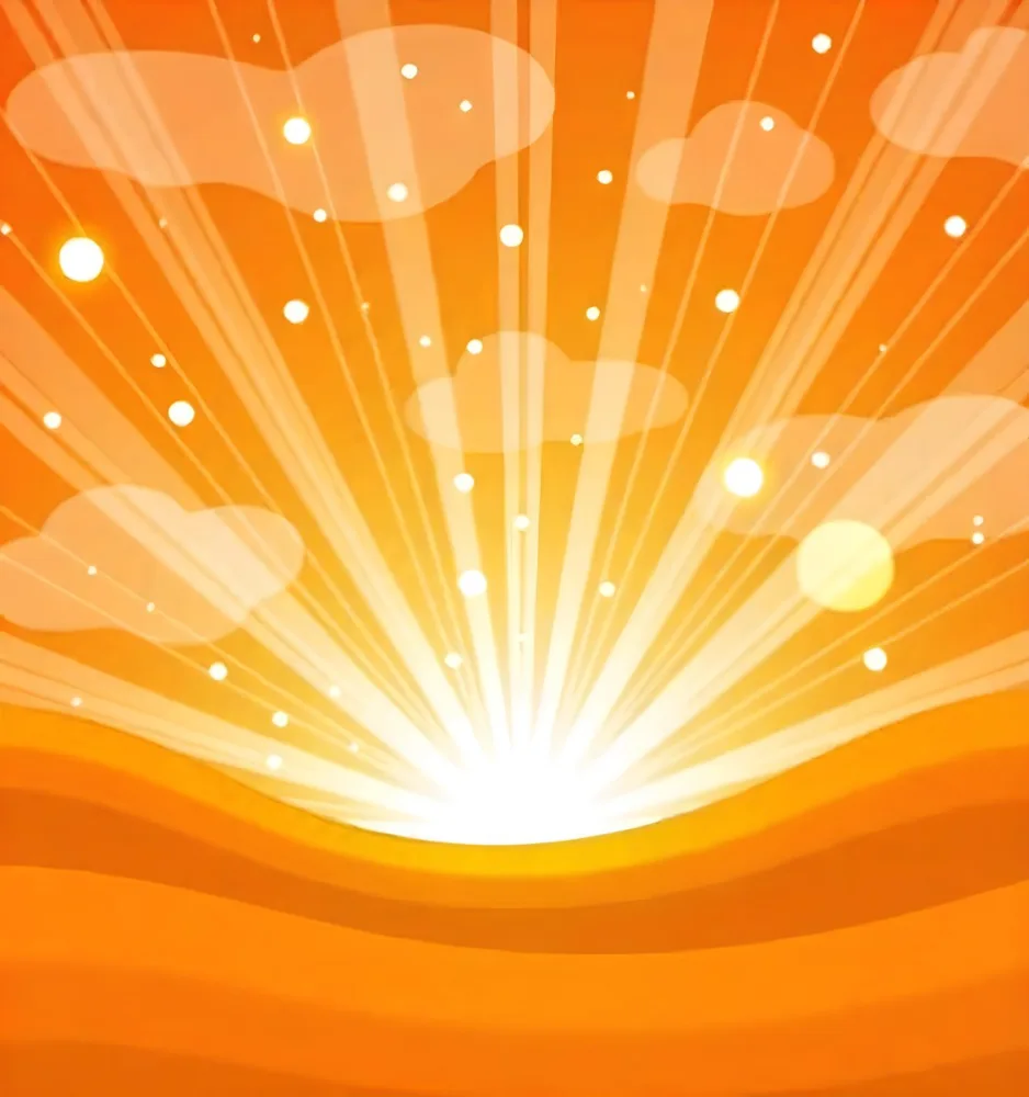 Bright Orange And Yellow Sunburst With Glowing Rays And Sparkling Stars Against A Warm Vibrant Background 11 8995