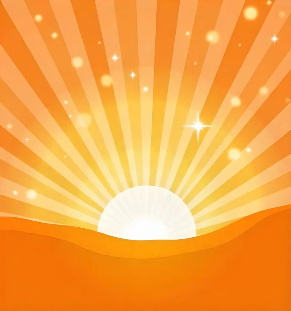 Bright Orange And Yellow Sunburst With Glowing Rays And Sparkling Stars Against A Warm Vibrant Background 12 F5da
