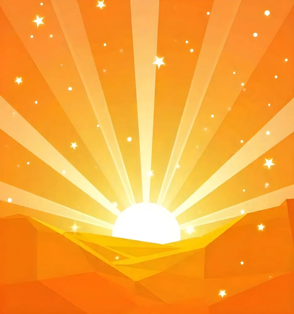 Bright Orange And Yellow Sunburst With Glowing Rays And Sparkling Stars Against A Warm Vibrant Background 13 0898