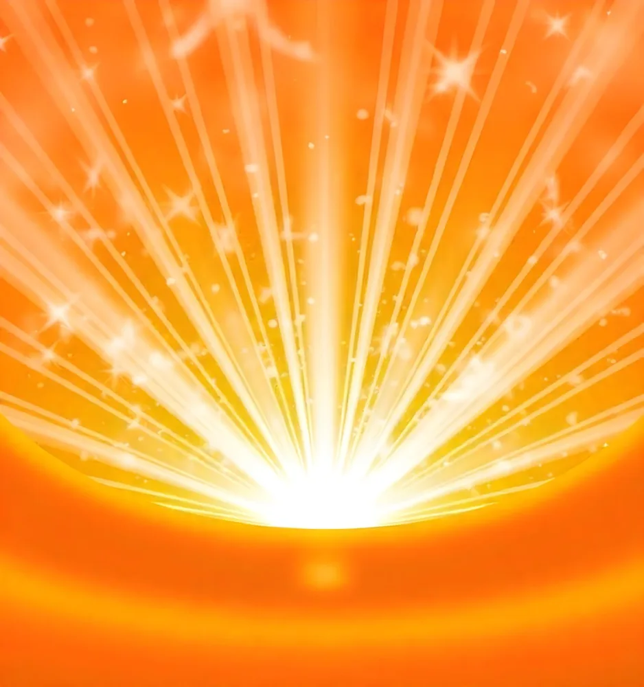 Bright Orange And Yellow Sunburst With Glowing Rays And Sparkling Stars Against A Warm Vibrant Background 2 E6e9