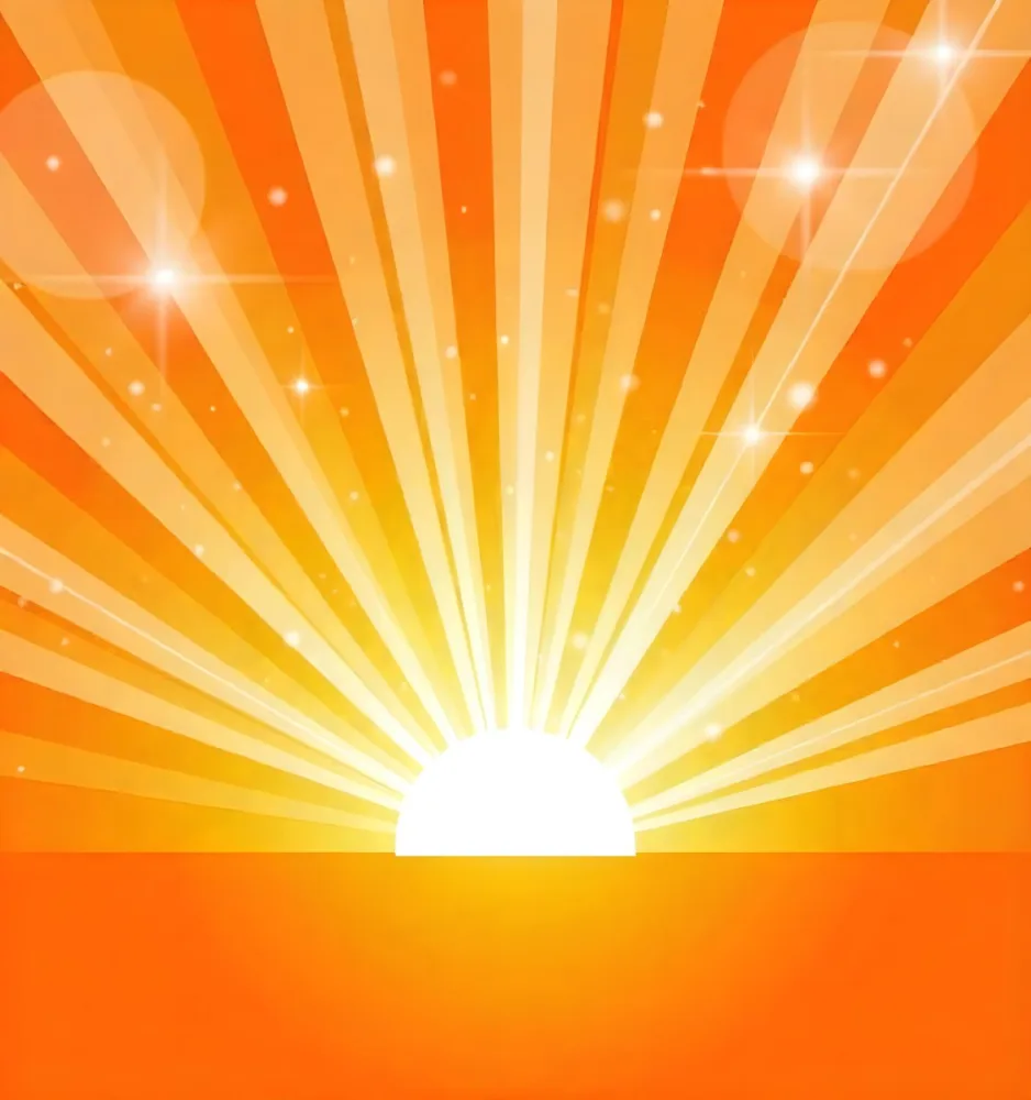 Bright Orange And Yellow Sunburst With Glowing Rays And Sparkling Stars Against A Warm Vibrant Background 3 E854