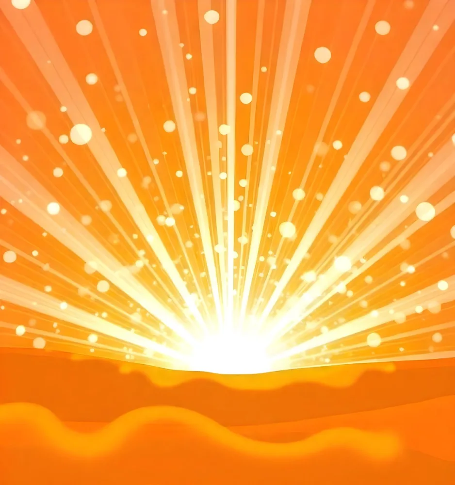 Bright Orange And Yellow Sunburst With Glowing Rays And Sparkling Stars Against A Warm Vibrant Background 6 D798