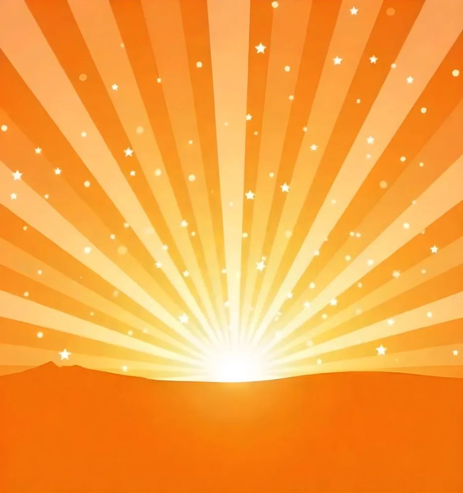Bright Orange And Yellow Sunburst With Glowing Rays And Sparkling Stars Against A Warm Vibrant Background 8 B2d2