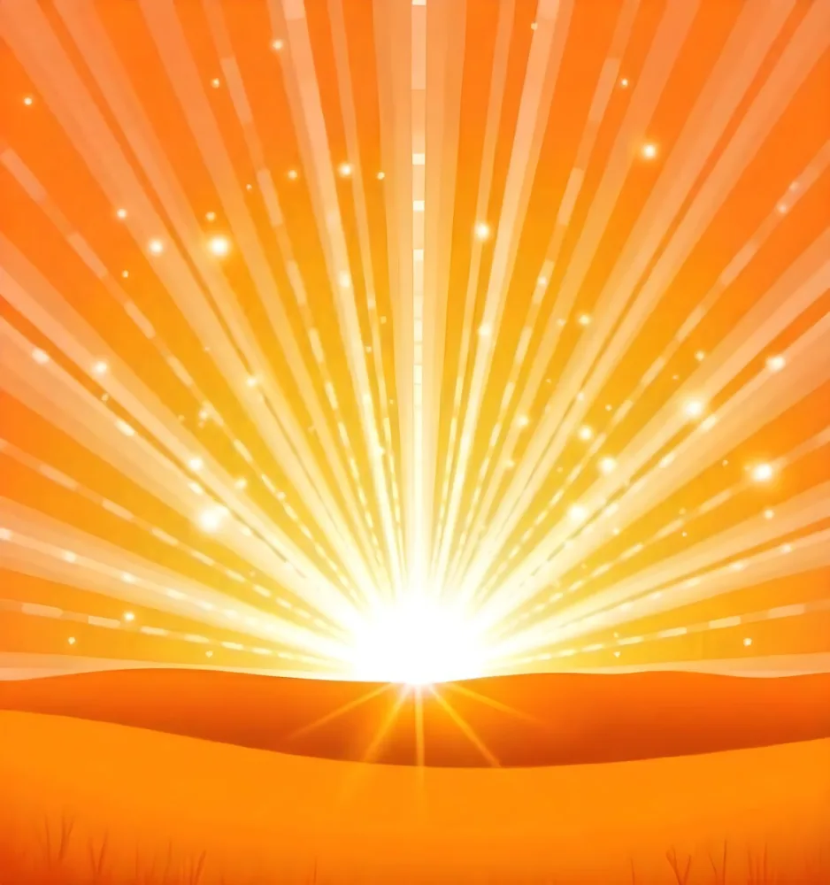 Bright Orange And Yellow Sunburst With Glowing Rays And Sparkling Stars Against A Warm Vibrant Background 9 3513