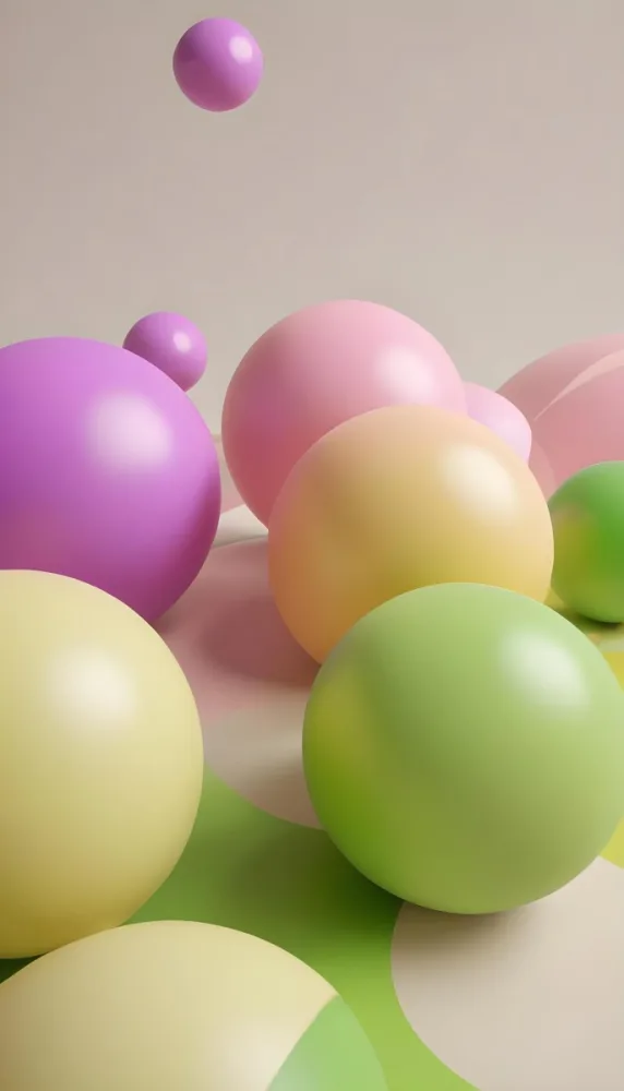 Colorful Balloons In Various Pastel Shades Including Pink Purple And Green 72 47dc