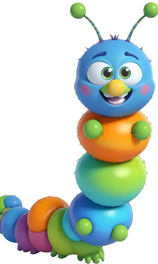 Digital Painting A Cartoon Caterpillar Character