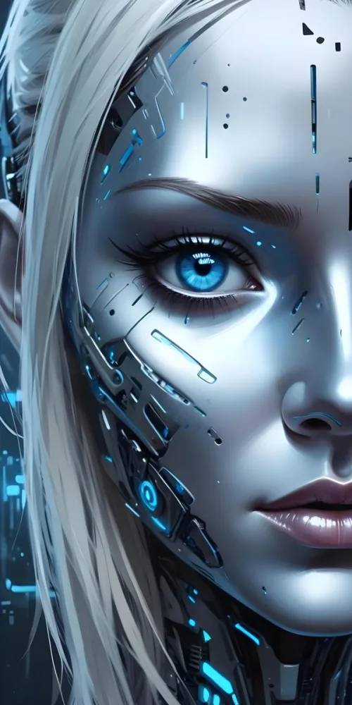 Digital Painting A Close Up Of A Metallic Futuristic