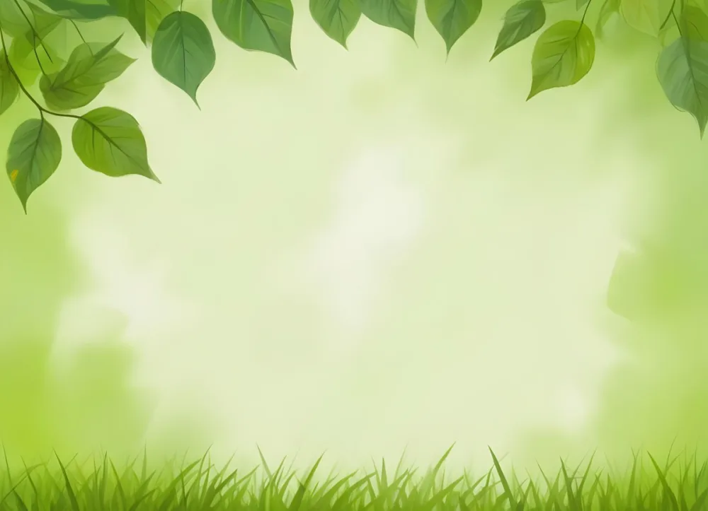 Digital Painting Green Leaves At The Top With A Soft Green Background And A Hint Of Grass At The Bottom Bold And Slim Lines Brush Strokes 31 0d4f