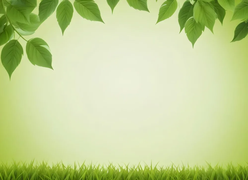 Digital Painting Green Leaves At The Top With A Soft Green Background And A Hint Of Grass At The Bottom Bold And Slim Lines Brush Strokes 44 870a