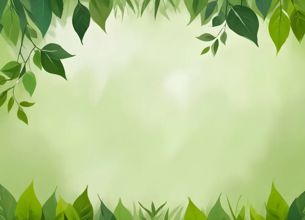 Digital Painting Green Leaves At The Top With A Soft Green Background And A Hint Of Grass At The Bottom Bold And Slim Lines Brush Strokes 55 1dfa