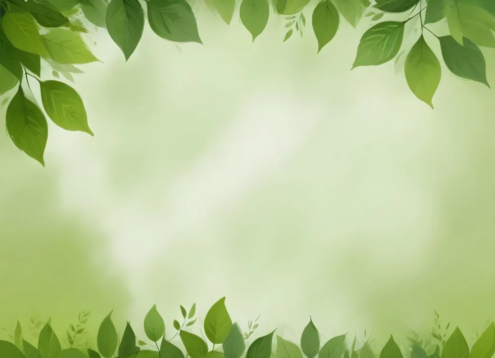 Digital Painting Green Leaves At The Top With A Soft Green Background And A Hint Of Grass At The Bottom Bold And Slim Lines Brush Strokes 57 Fd61