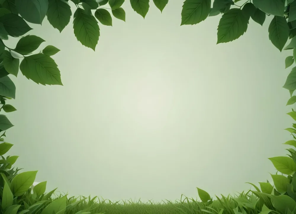 Digital Painting Green Leaves At The Top With A Soft Green Background And A Hint Of Grass At The Bottom Bold And Slim Lines Brush Strokes 60 E0b7