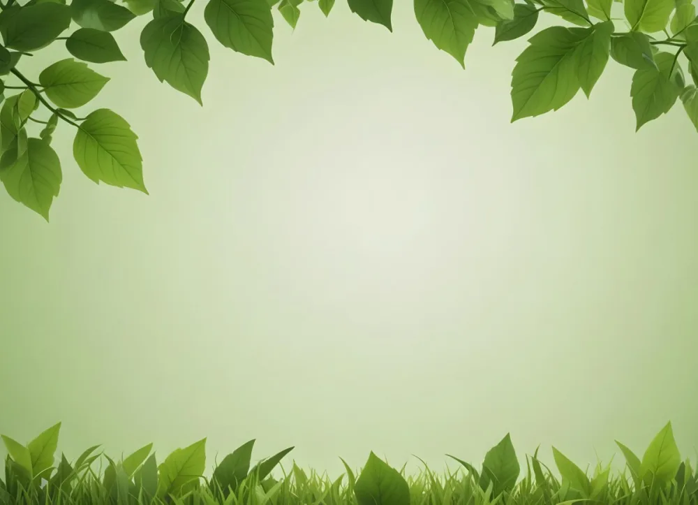 Digital Painting Green Leaves At The Top With A Soft Green Background And A Hint Of Grass At The Bottom Bold And Slim Lines Brush Strokes 7 881b