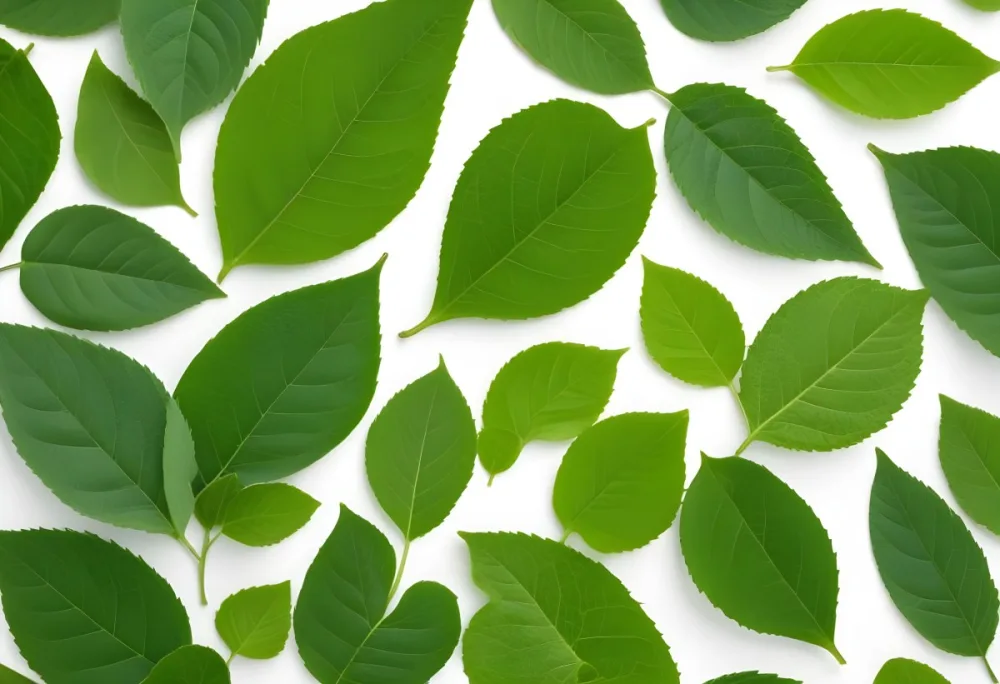 Green Leaves Close Up View Of Various Shapes And Sizes Of Fresh Vibrant Green Leaves Against A White Background 15 E1c2