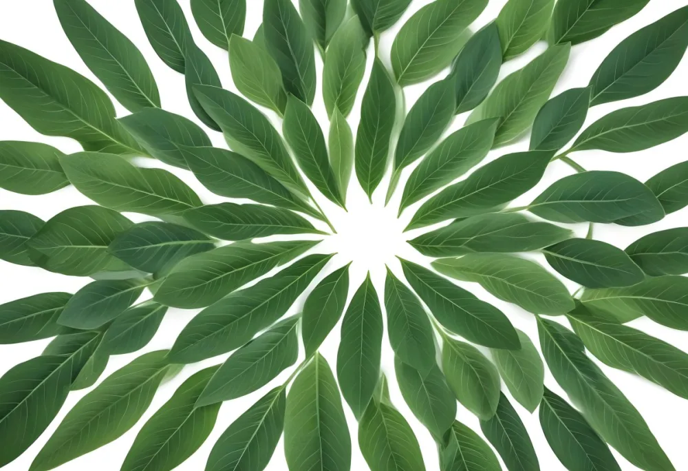 Green Leaves Close Up View Of Various Shapes And Sizes Of Fresh Vibrant Green Leaves Against A White Background 30 11a7