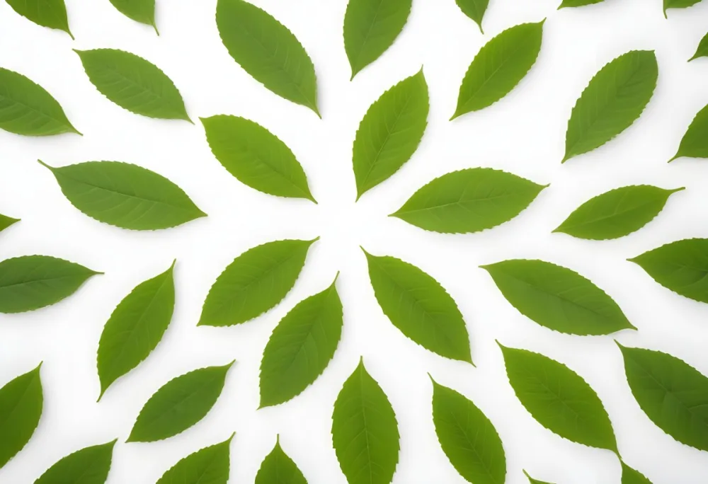 Green Leaves Close Up View Of Various Shapes And Sizes Of Fresh Vibrant Green Leaves Against A White Background 31 8e7d