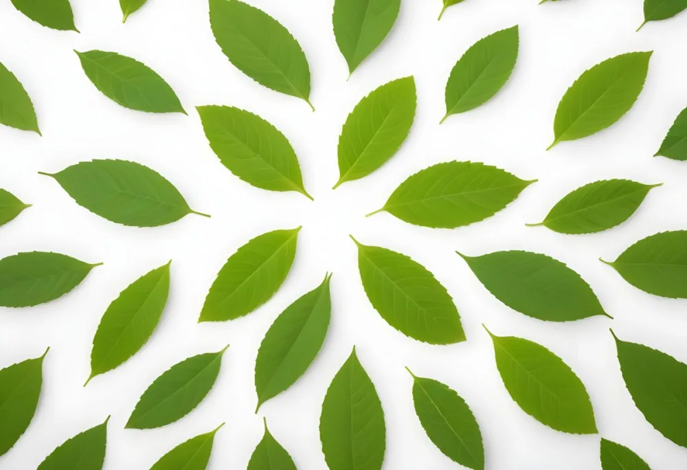 Green Leaves Close Up View Of Various Shapes And Sizes Of Fresh Vibrant Green Leaves Against A White Background 33 6b7d