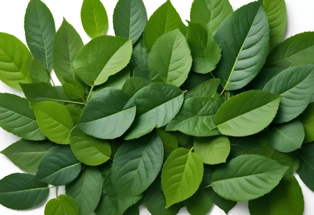 Green Leaves Close Up View Of Various Shapes And Sizes Of Fresh Vibrant Green Leaves Against A White Background 9 A684