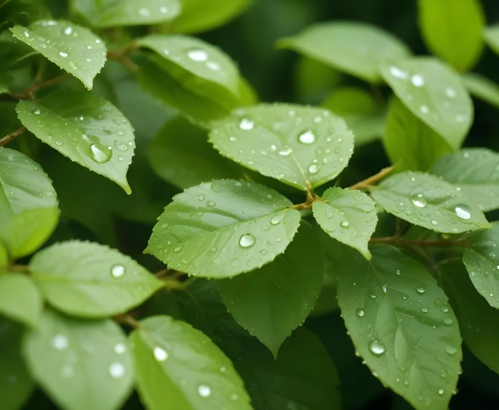 Green Leaves With Water Droplets 6 5a8d