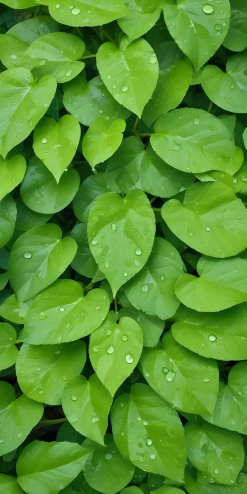 Green Leaves With Water Droplets A Lush And Vibrant Natural Background 6 9b56