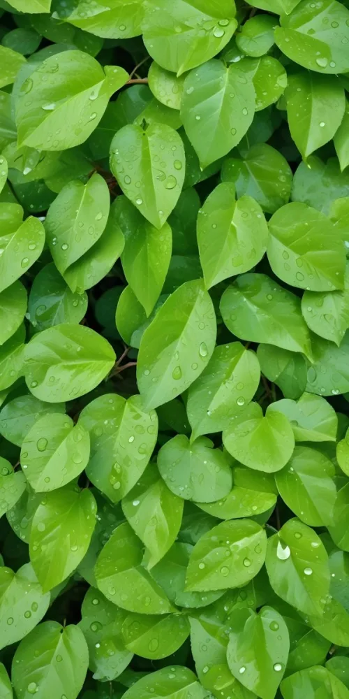 Green Leaves With Water Droplets A Lush And Vibrant Natural Background 8 D7d3