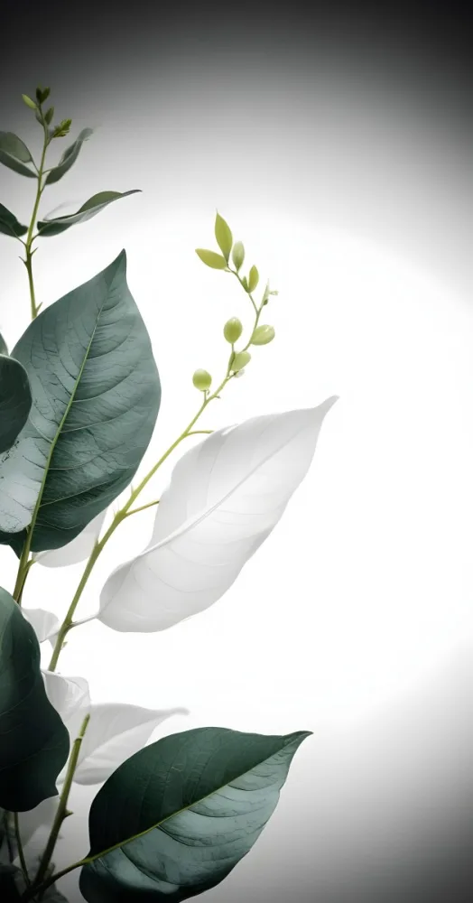 Green Leaves With White Background 3 57f4